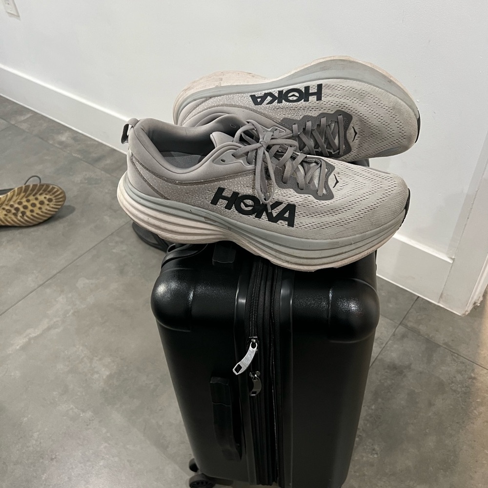 Hoka Light Gray Athletic Sneakers